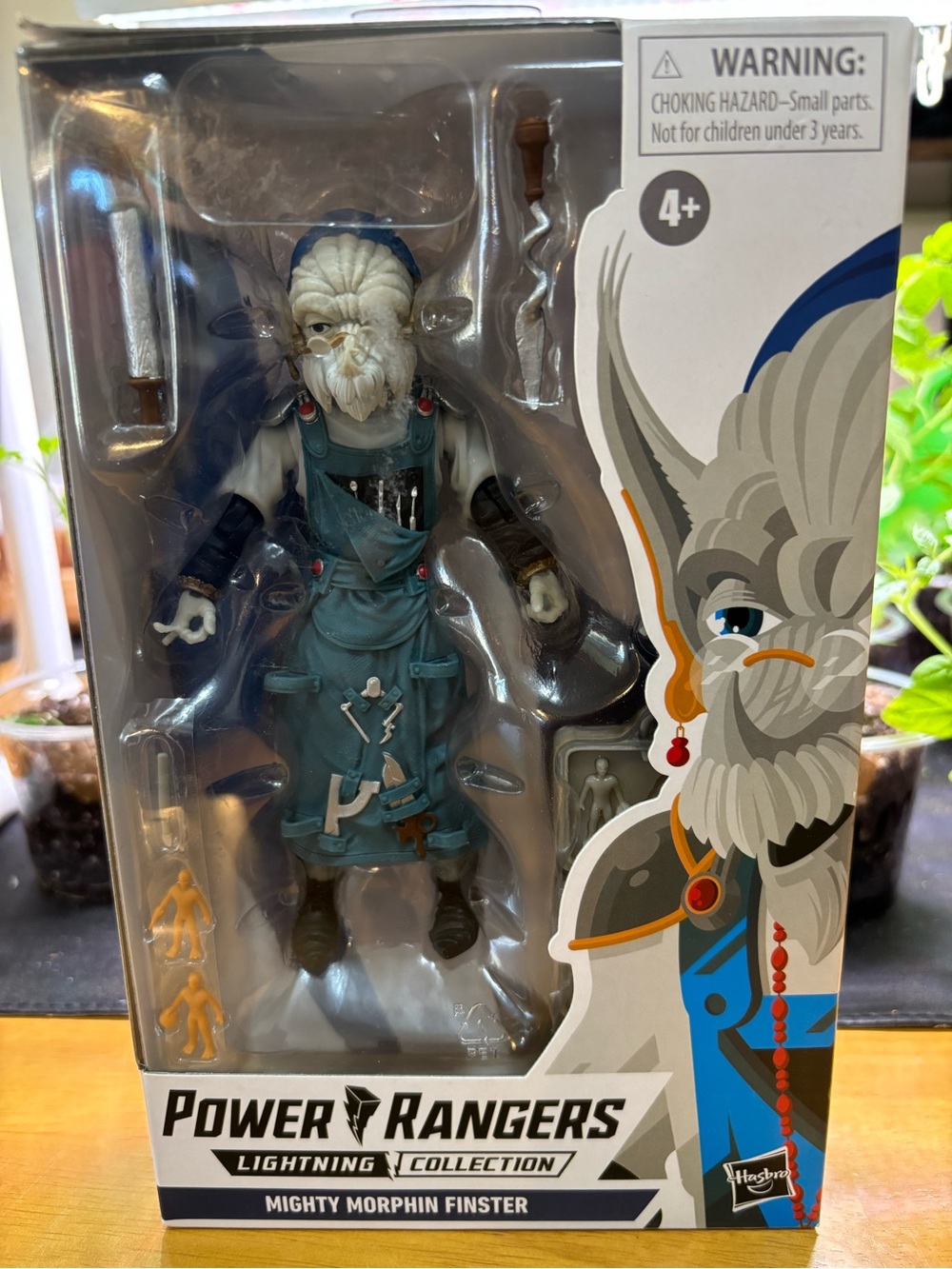Power Ranger teal and black Mighty Morphin Finster figure
